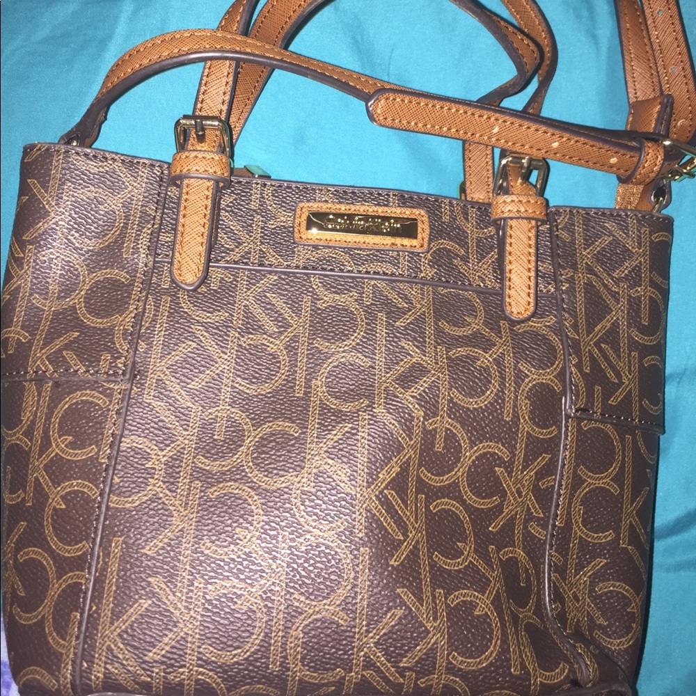 Calvin Klein brown monogram handbag
